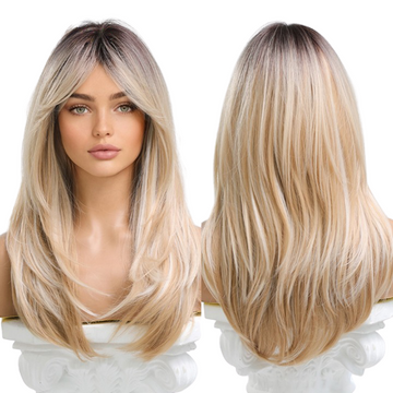 Blonde Long Straight Wavy Hair Wig