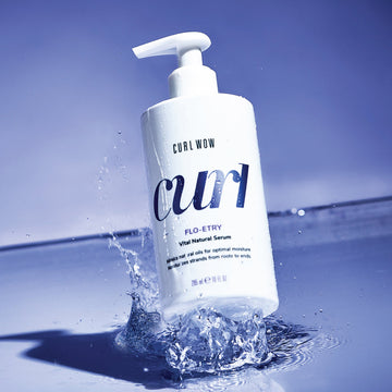 Flo-etry 
Vital Natural Serum
Rich-oil blend moisturises strands from root to tip for instantly plump, plush, juicy curls. No weight or greasy feel!